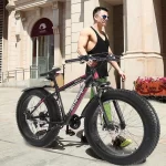 Fat Tire Mens Mountain Bike High Quality 21 Speed Mountain Bike 17inch Bike Fat Tire Beach Bicycle Shock Absorbe Bicycle#HWC